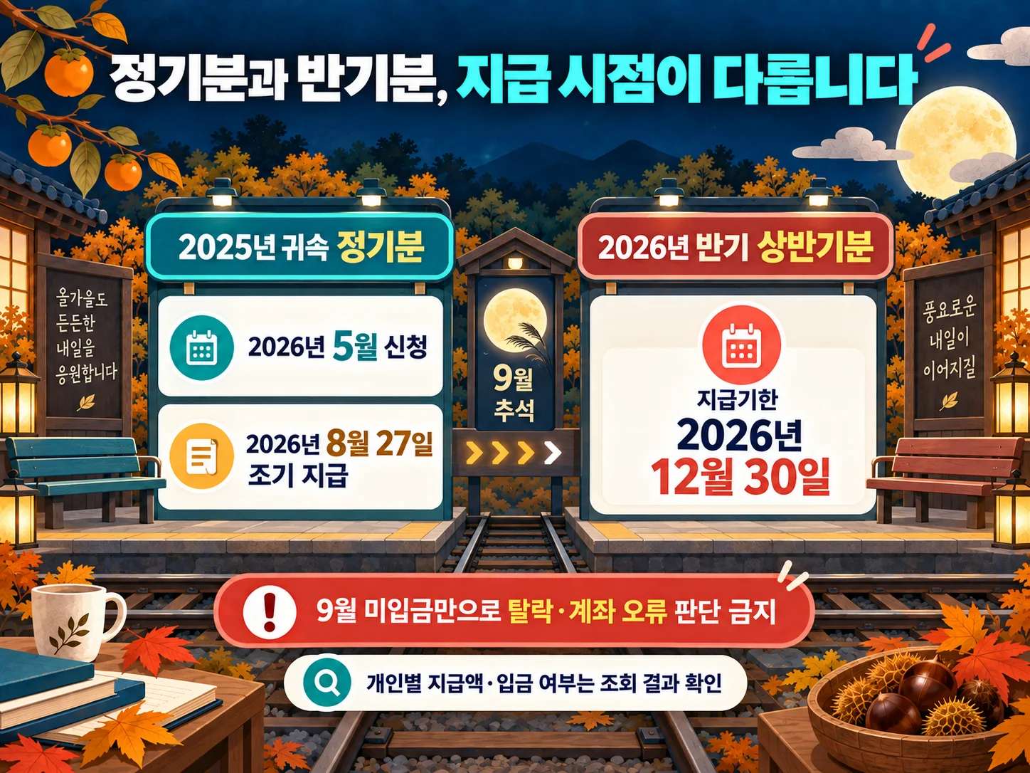 근로장려금 정기·반기·기한 후 신청 유형별 지급기한 비교.