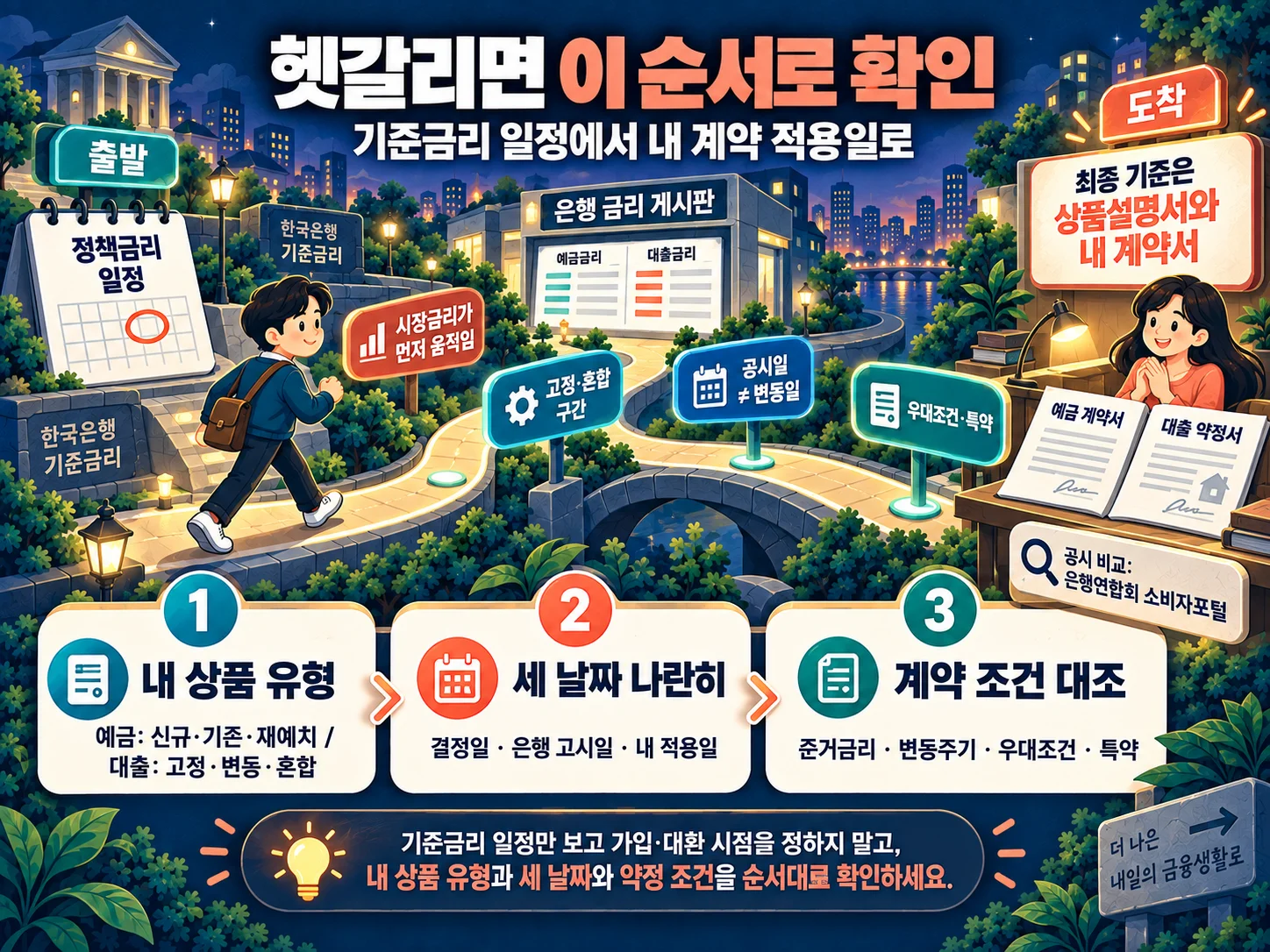 기준금리 변화 예외와 예금·대출 실제 적용일 체크리스트