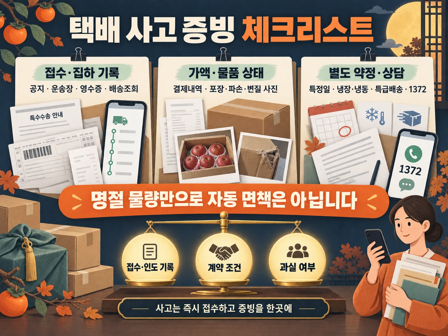 - 택배 사고 접수용 운송장·배송상태 증빙 체크리스트