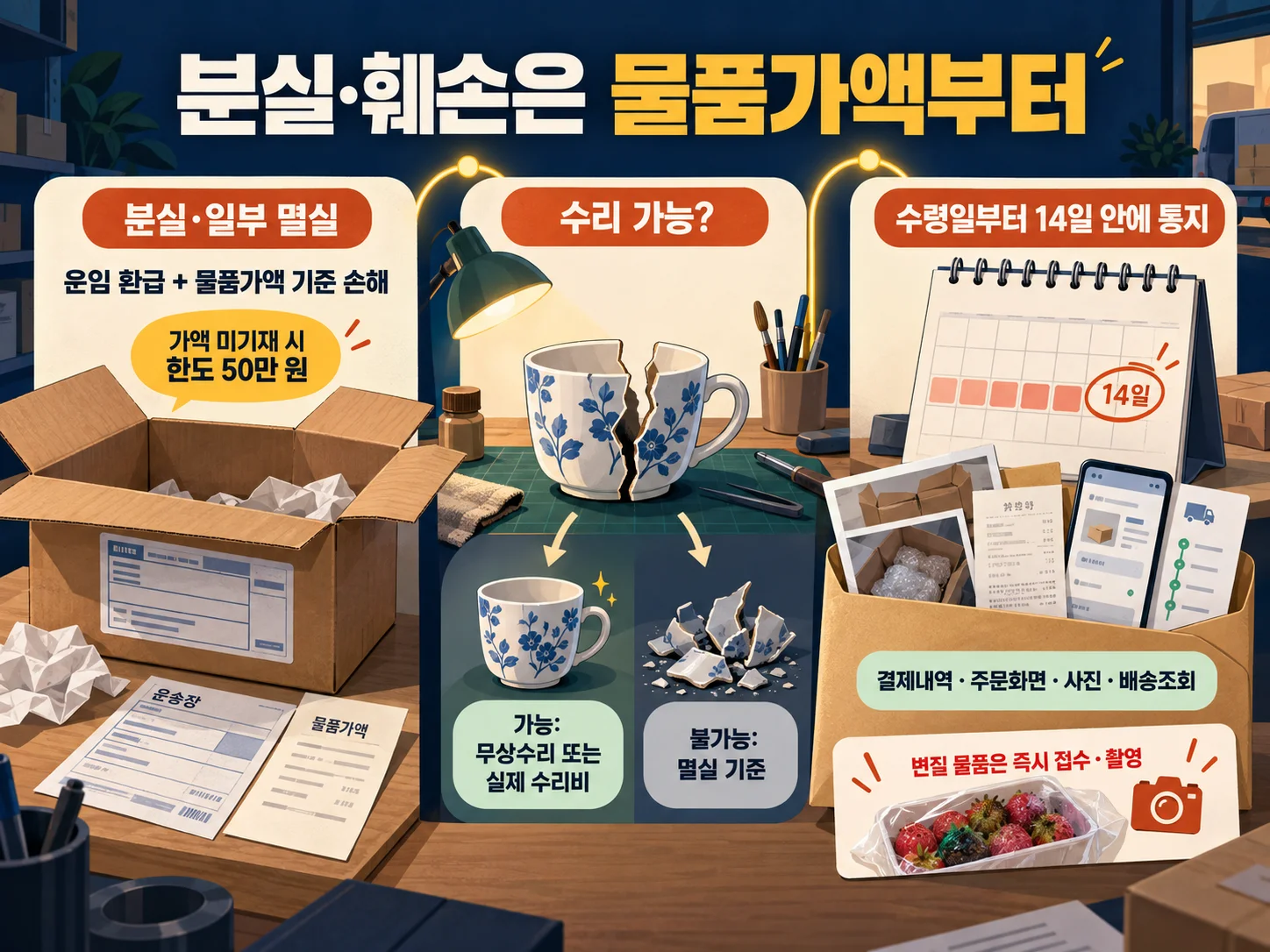 - 택배 분실·훼손 배상 물품가액과 구매 증빙