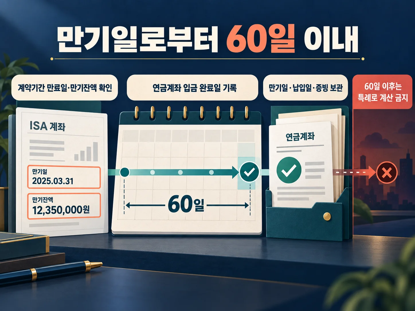 ISA 만기일 후 60일 이내 연금계좌 납입 기한 확인
