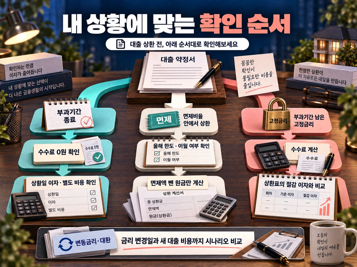 대출 경과기간별 중도상환수수료 확인 순서