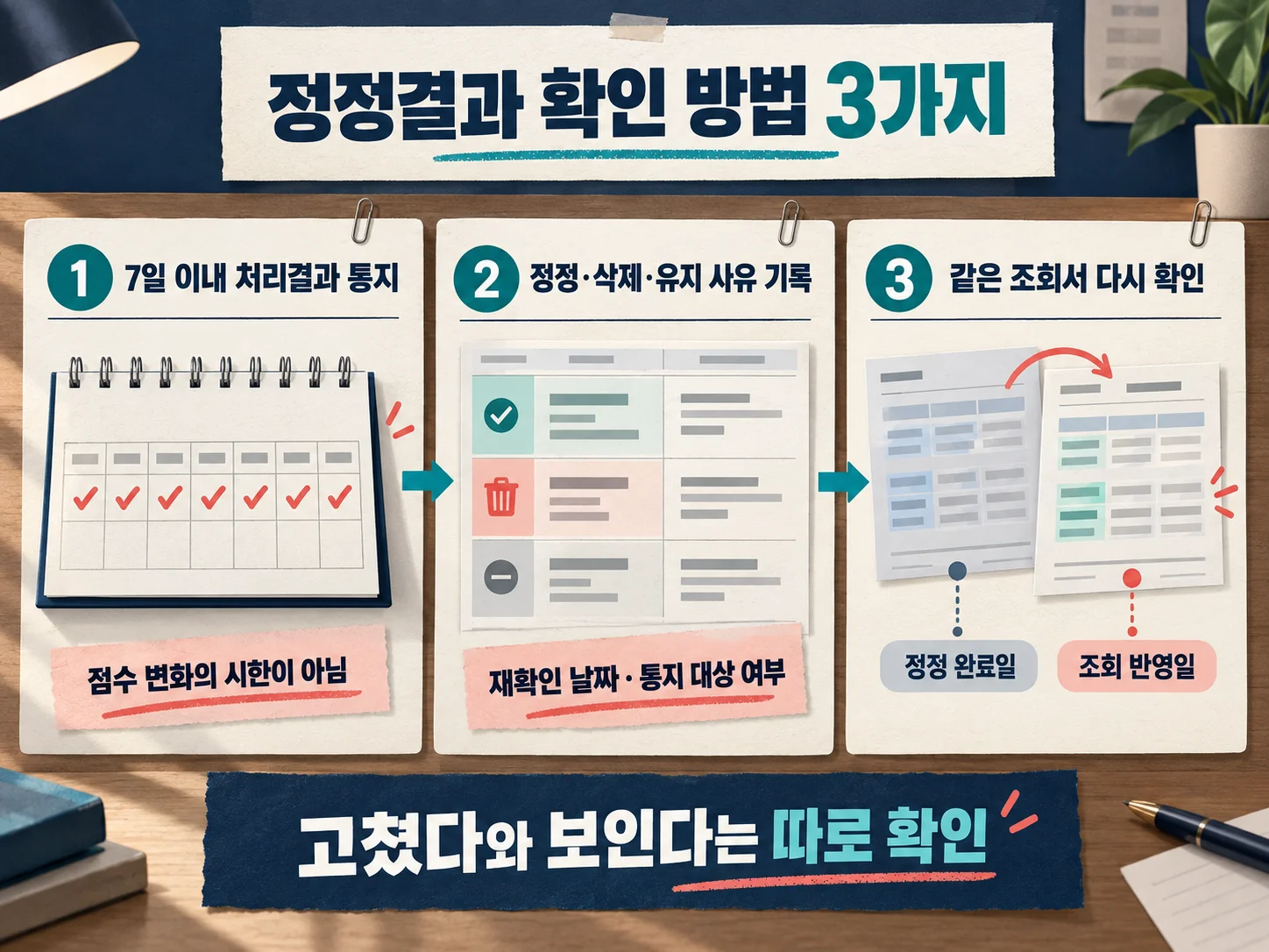 신용정보 정정결과 통지와 재조회 확인
