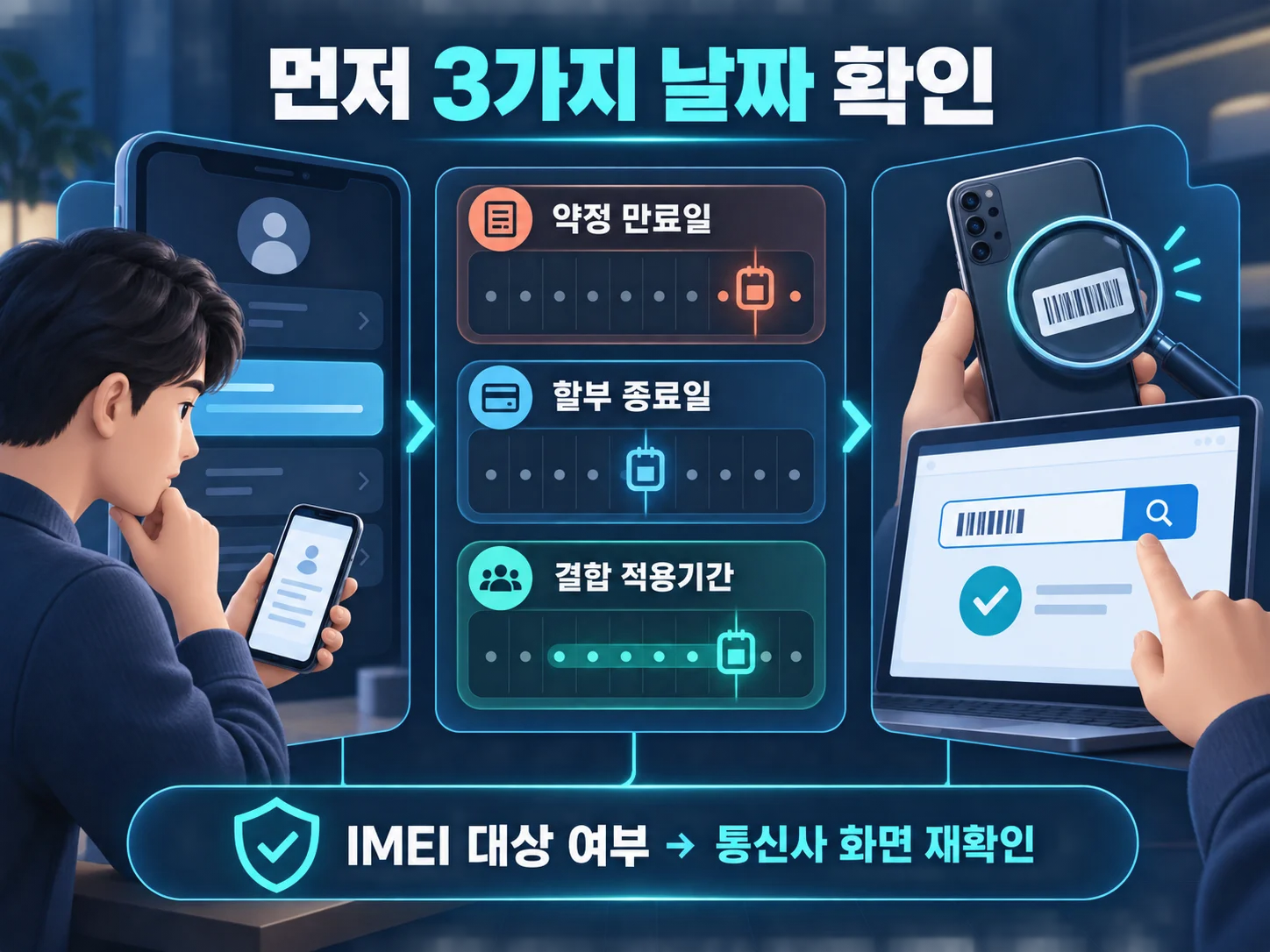 선택약정 만료일과 현재 할인 상태를 확인하는 이미지