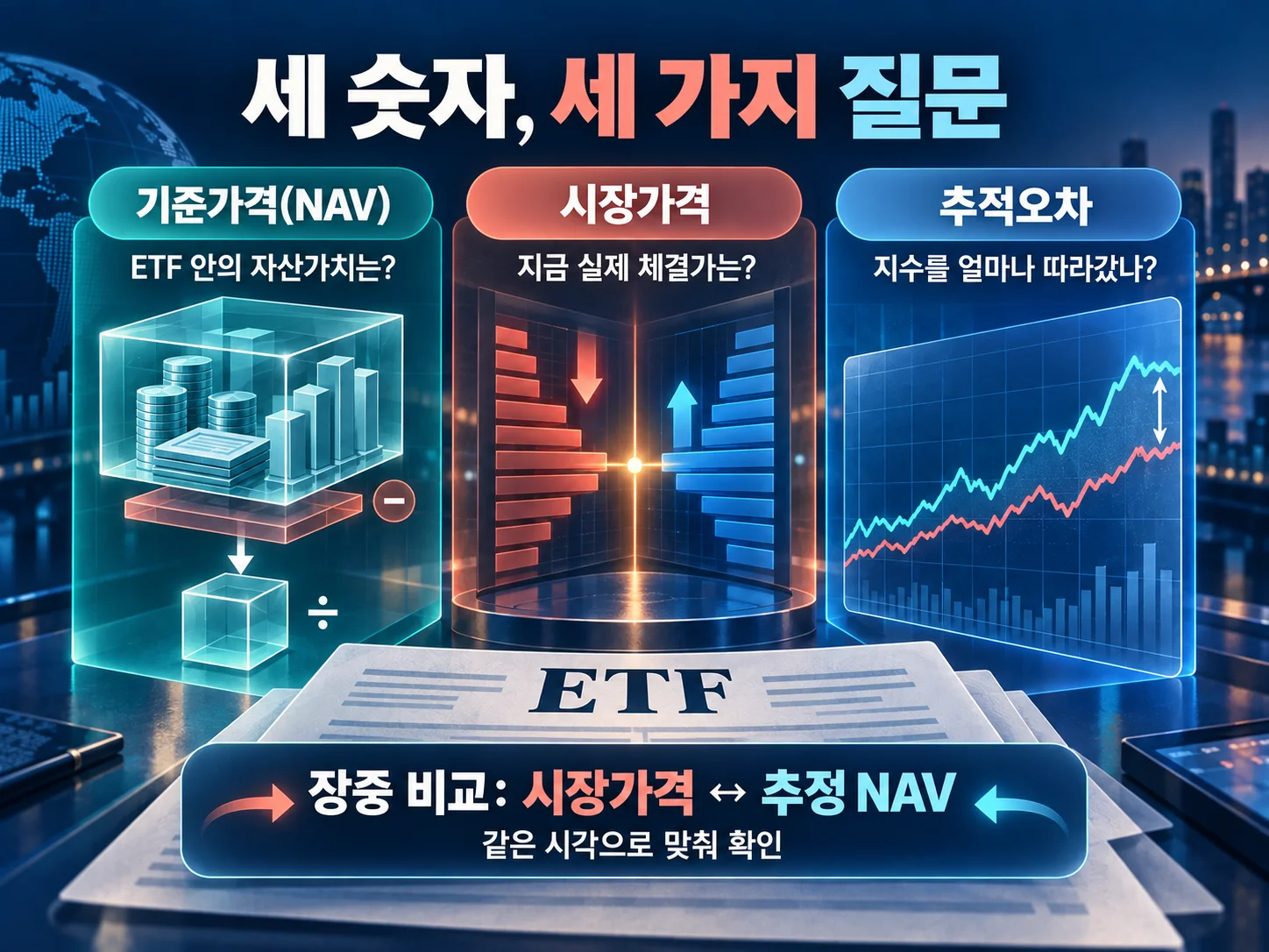 ETF 기준가격 NAV와 시장가격, 추적오차 핵심 비교