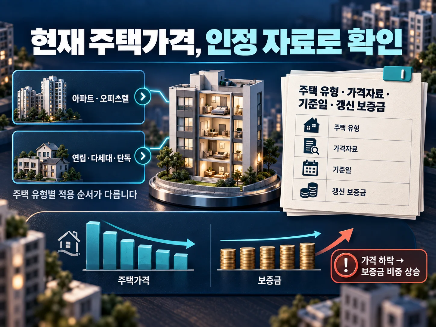 전세보증보험을 위한 현재 주택가격과 시세 기준일 비교