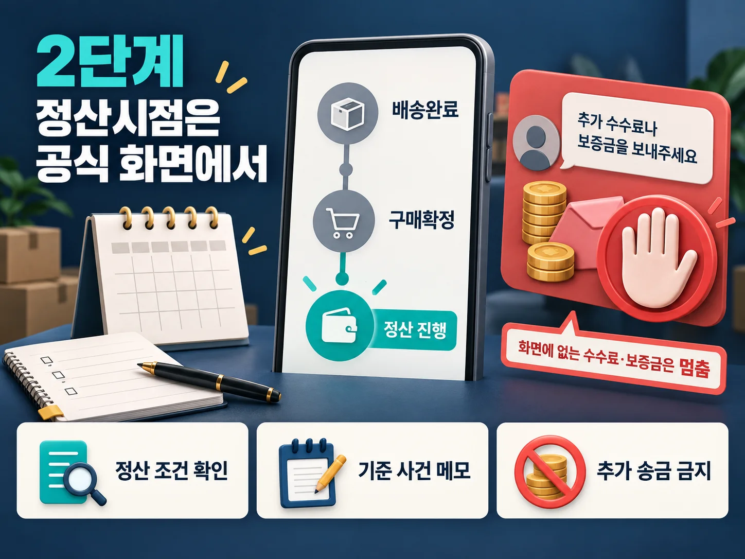 중고거래 정산시점과 추가 송금 요구를 확인하는 방법