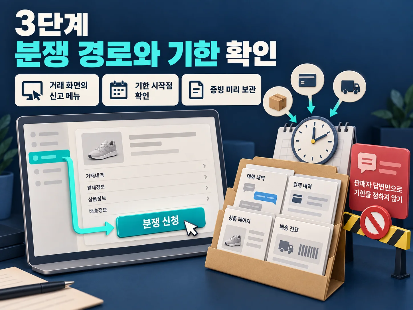 안전결제 분쟁 신청 메뉴와 신청기한 확인