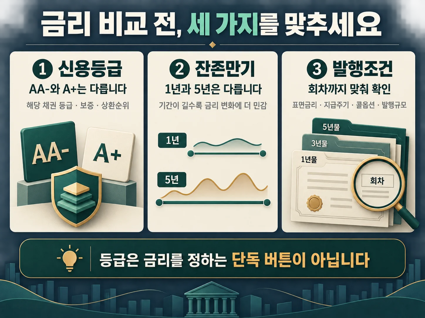 신용등급과 잔존만기로 회사채 수익률을 비교하는 기준