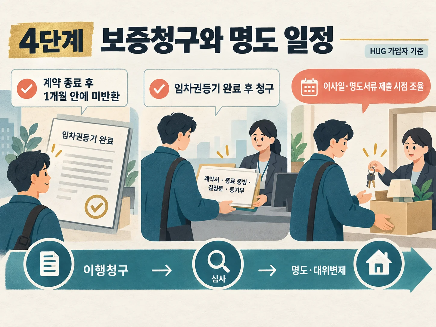 HUG 전세보증금반환보증 청구와 명도 이사 일정 조율