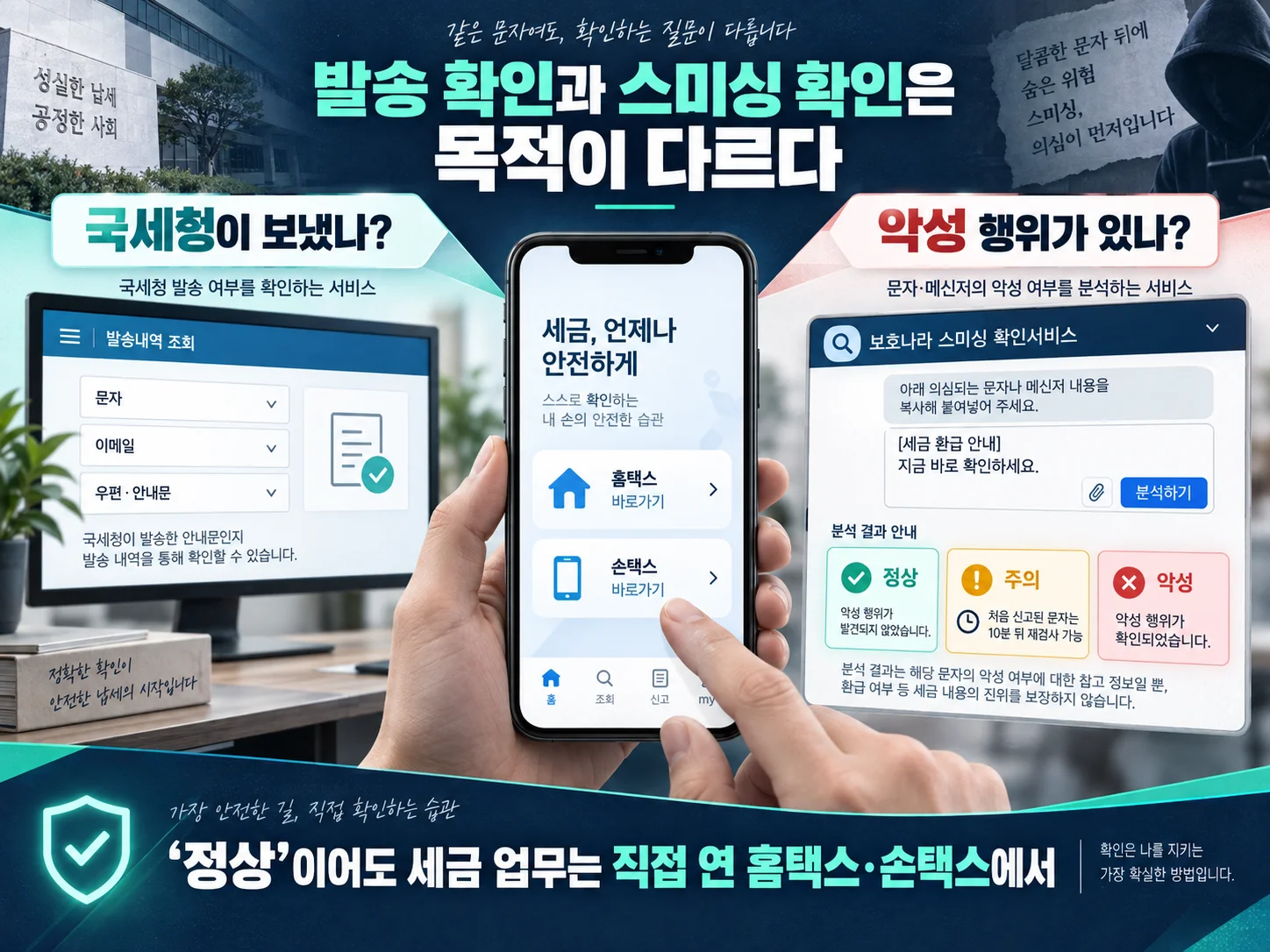KISA 보호나라 스미싱 확인서비스로 의심 문자 점검