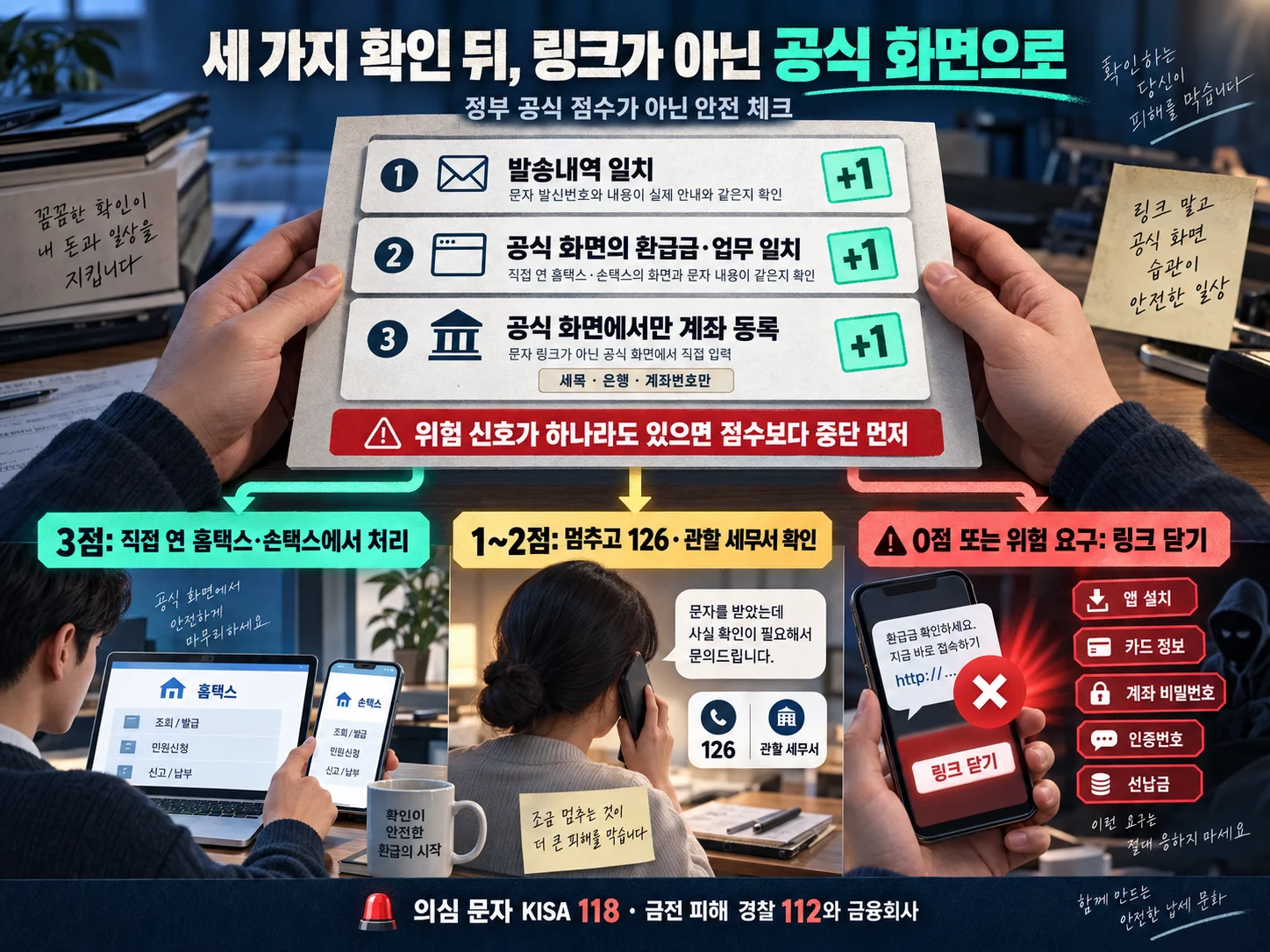 국세 환급 문자 안전 확인 3가지 체크리스트