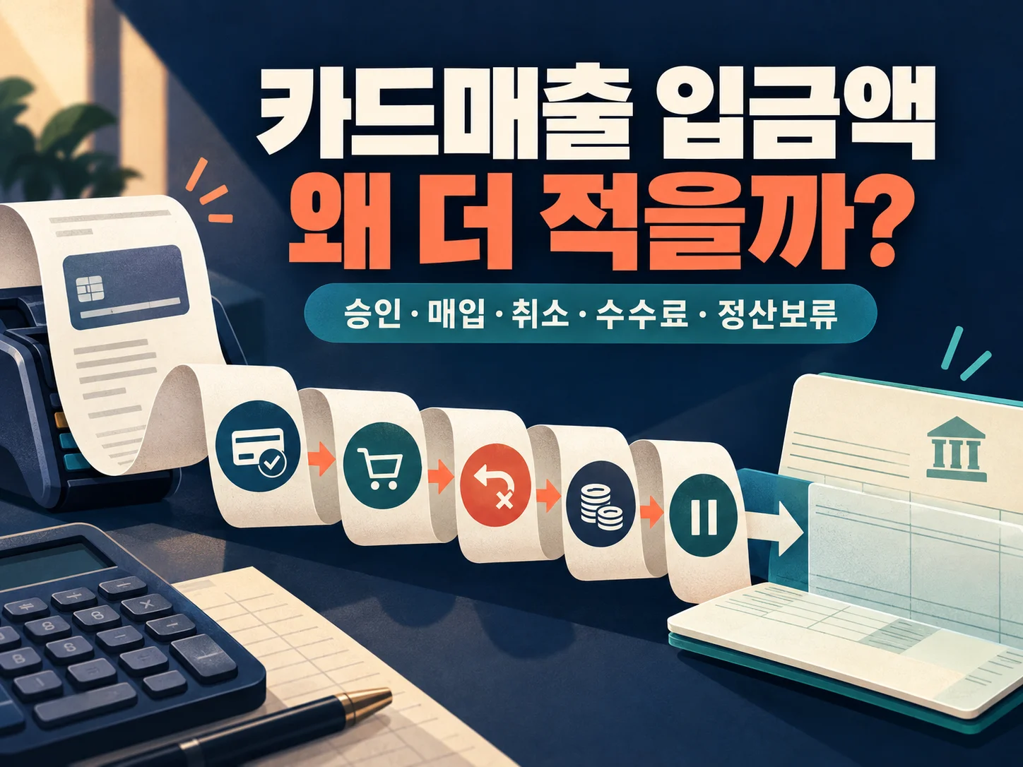 카드매출 입금액과 승인매출 차이를 확인하는 카드 정산 안내