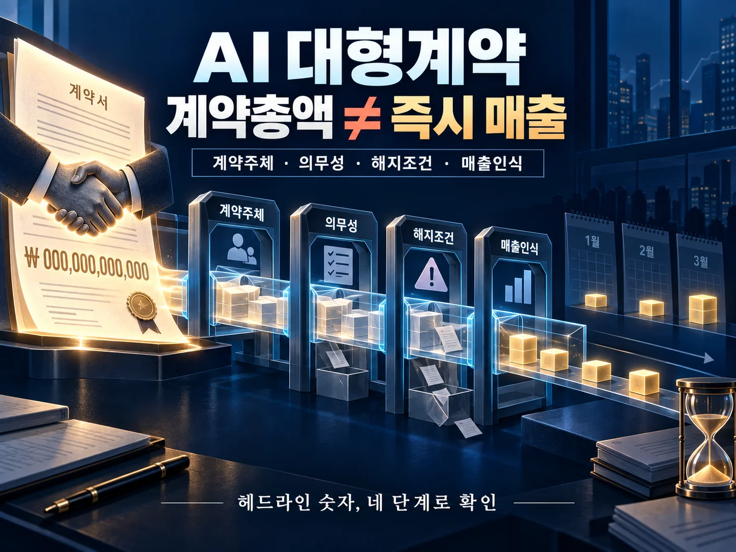 AI 대형계약과 매출인식 확인 절차를 나타낸 안내 이미지