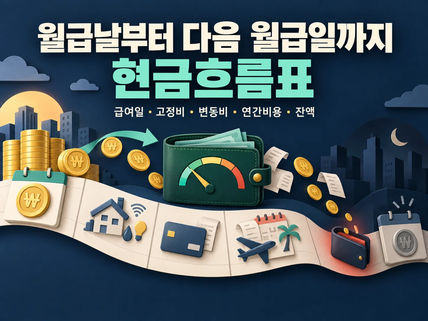 월급일 기준 현금흐름표로 지출 일정을 관리하는 가계 재무 관리