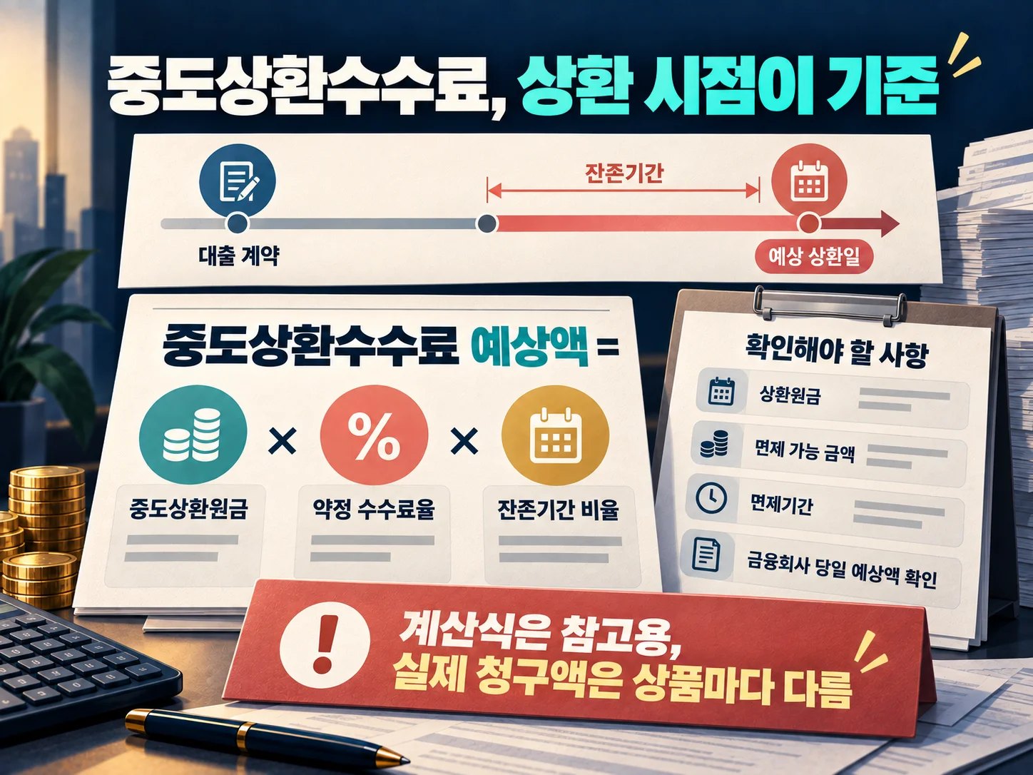 중도상환수수료와 인지비용을 포함한 대환대출 비용 비교