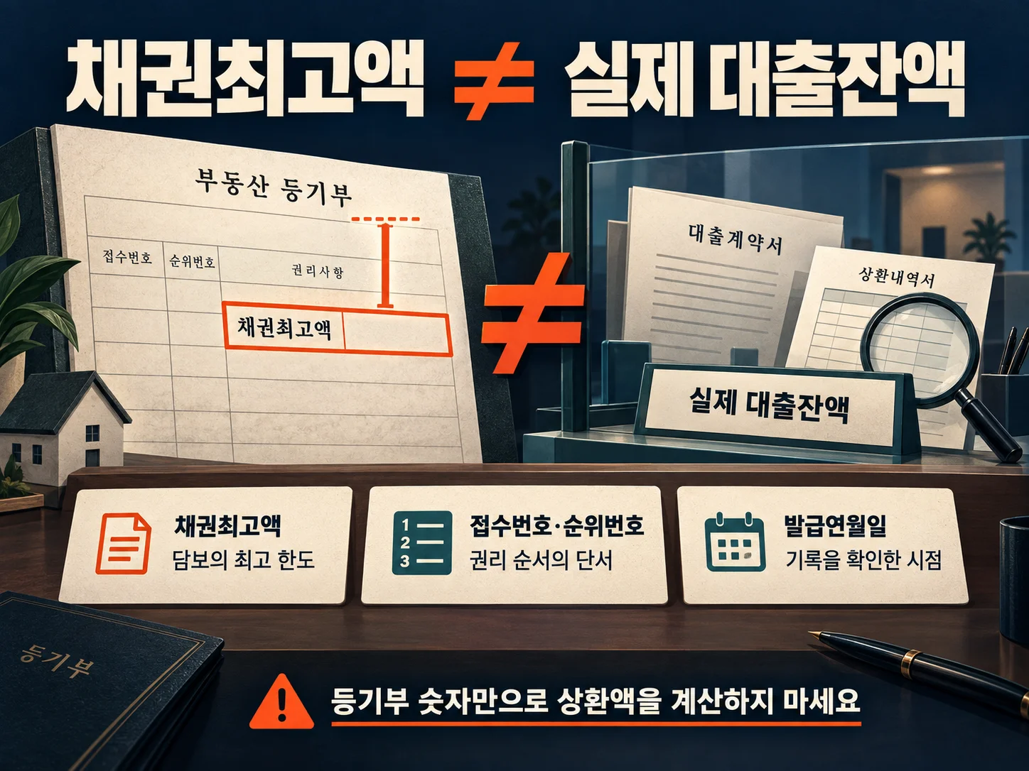 채권최고액과 실제 대출잔액의 차이 확인