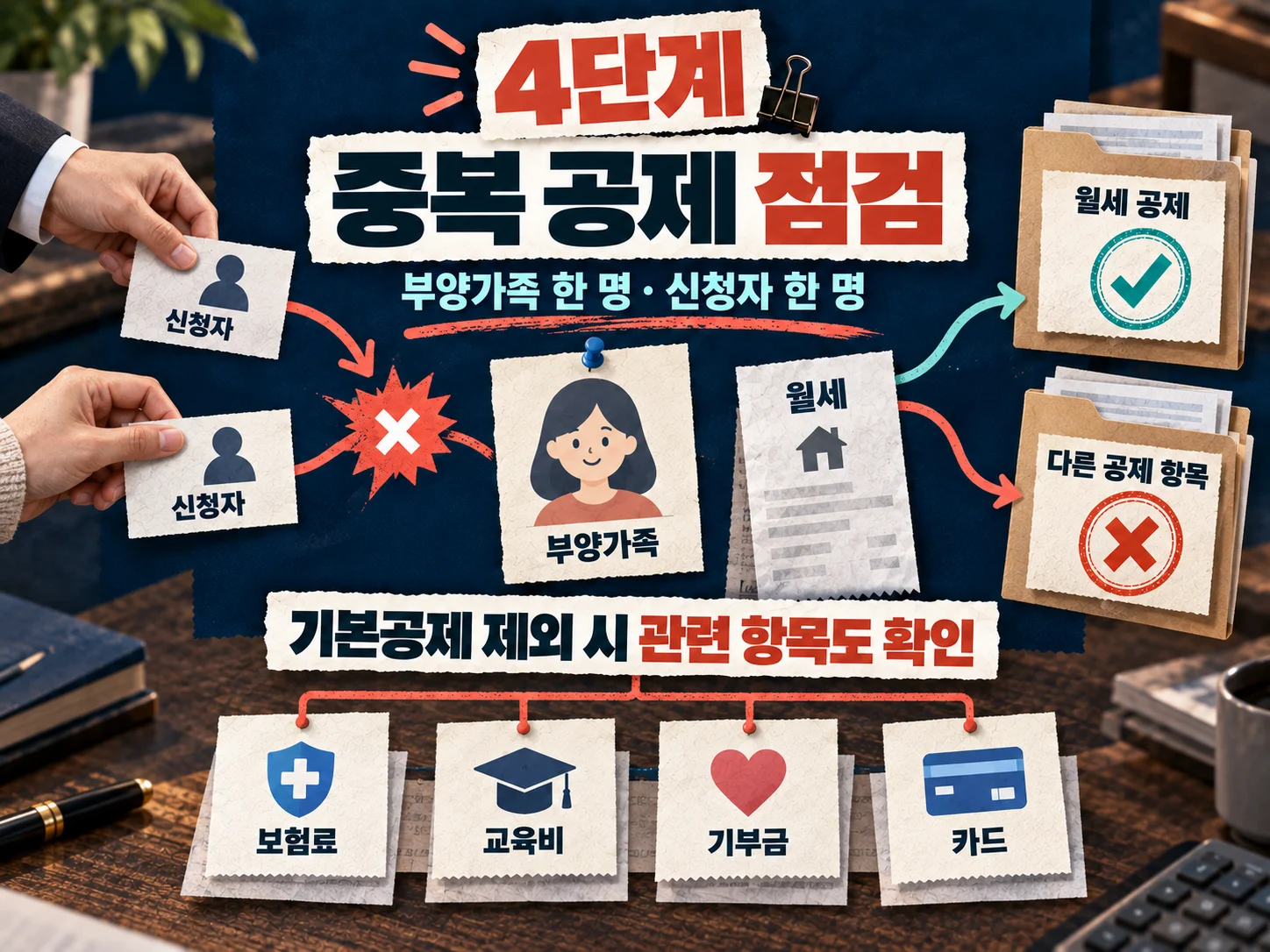 부양가족과 지출 항목의 연말정산 중복 공제 점검표