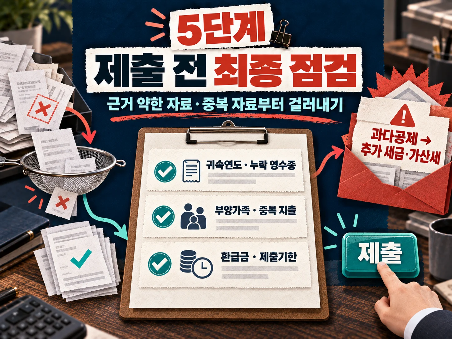 연말정산 제출 전 중복 공제와 제출기한을 확인하는 최종 검토