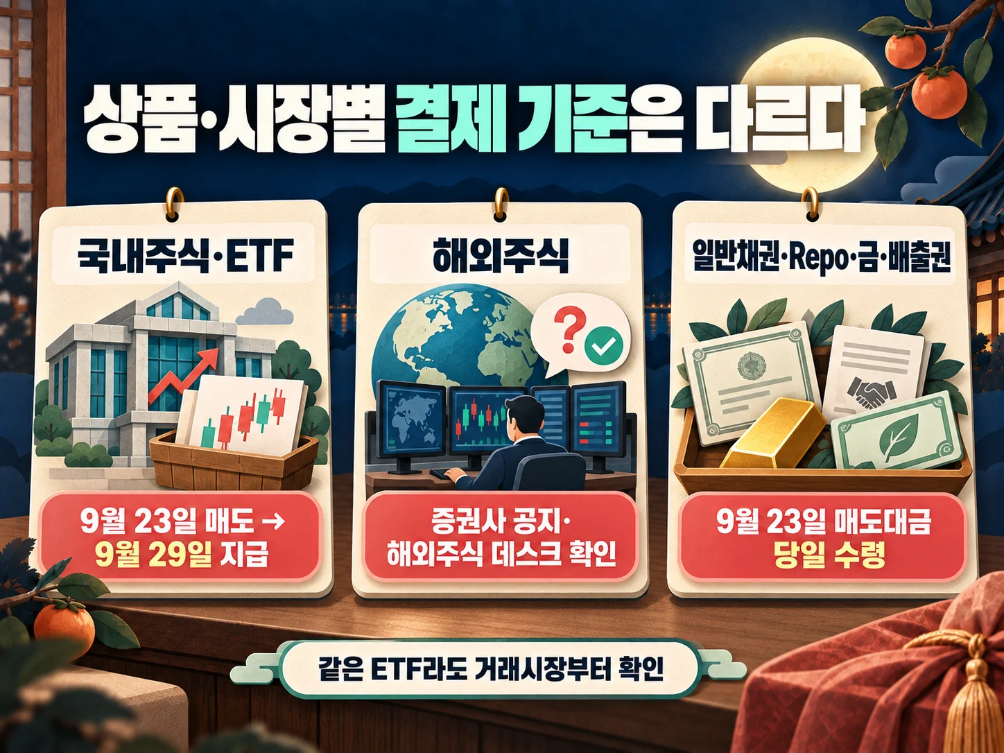 국내주식 ETF와 해외주식의 결제일 차이