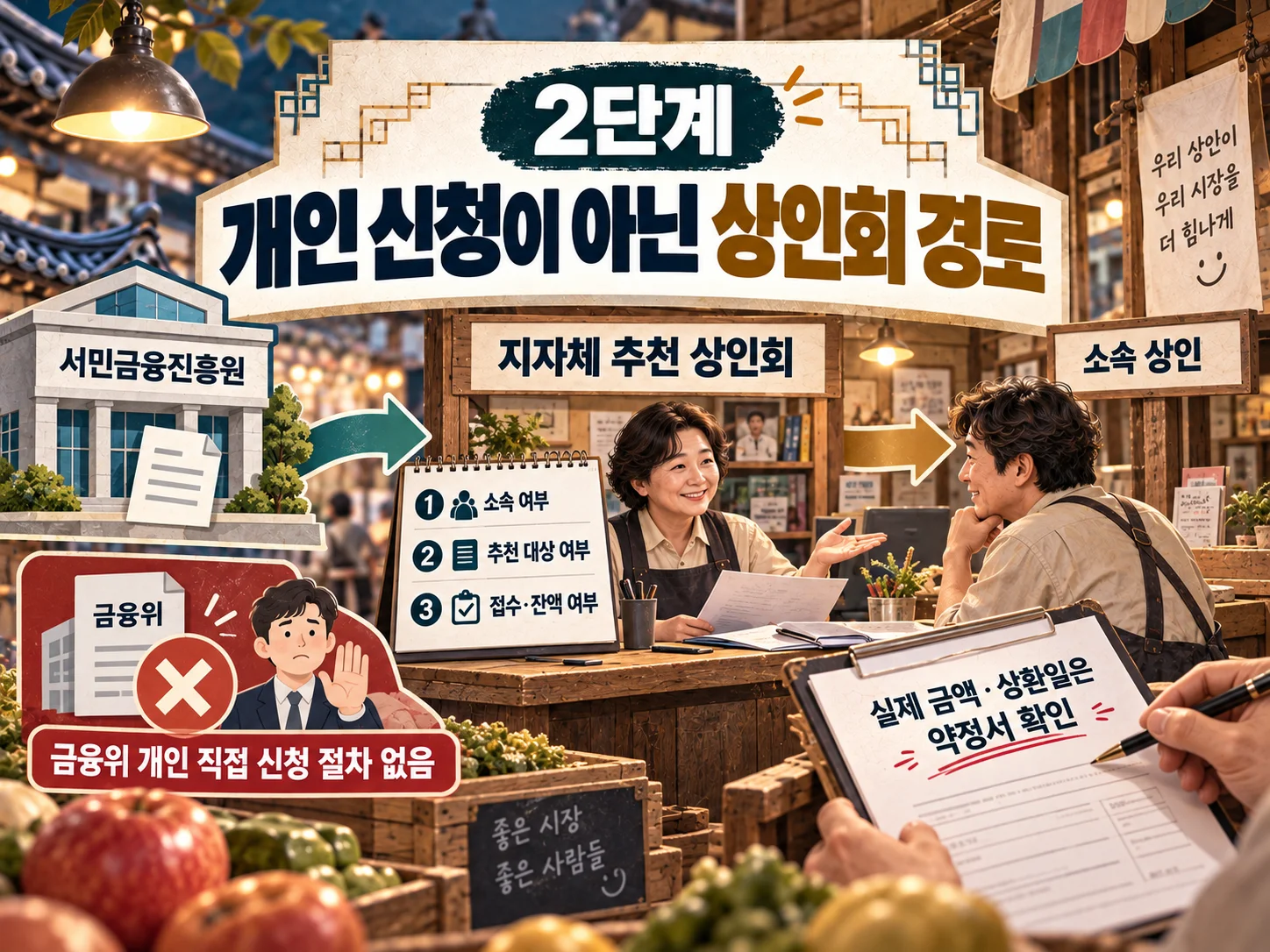 - 상인회를 통한 명절자금 신청 경로 확인