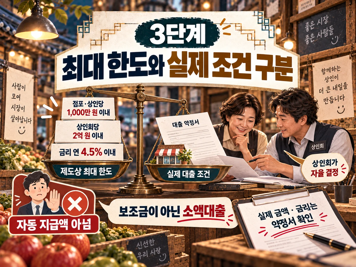 - 전통시장 소액대출 한도와 금리 조건 확인