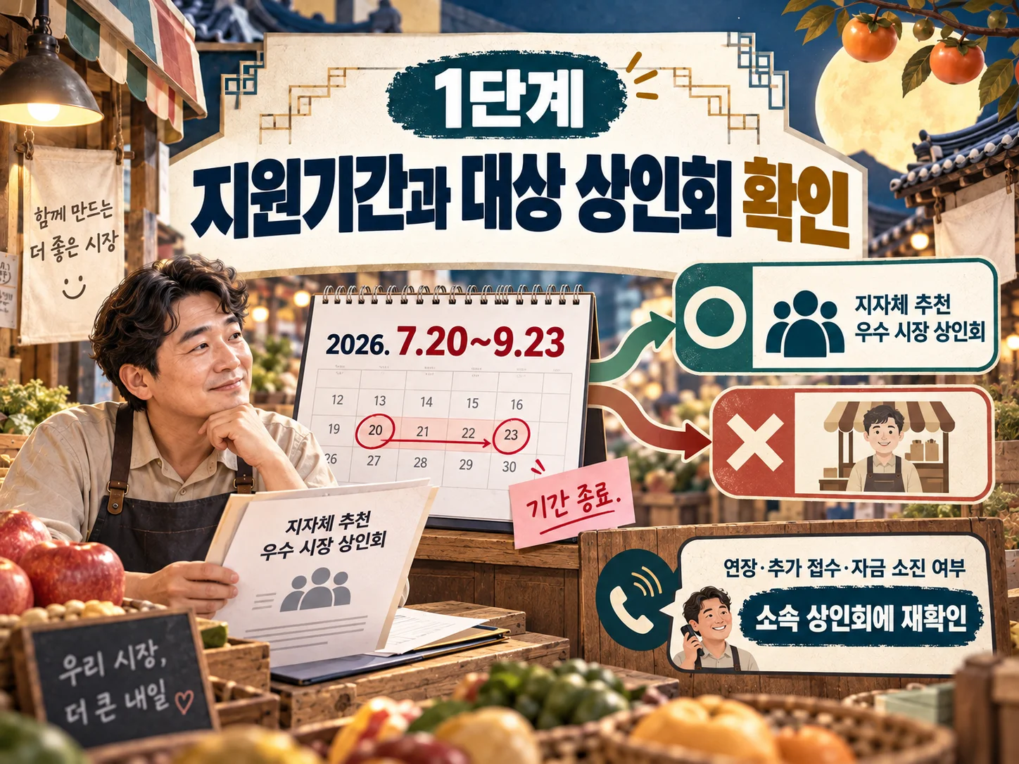 - 전통시장 명절자금 지원기간과 대상 상인회 확인