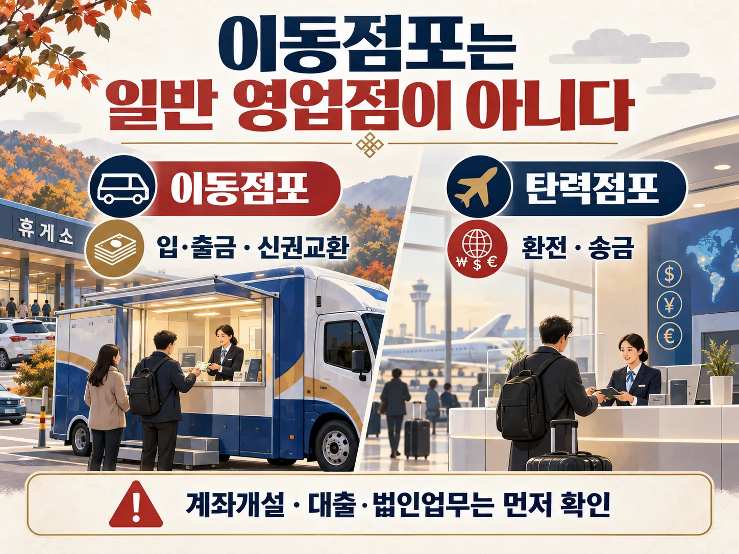 이동점포 업무와 탄력점포 업무 구분