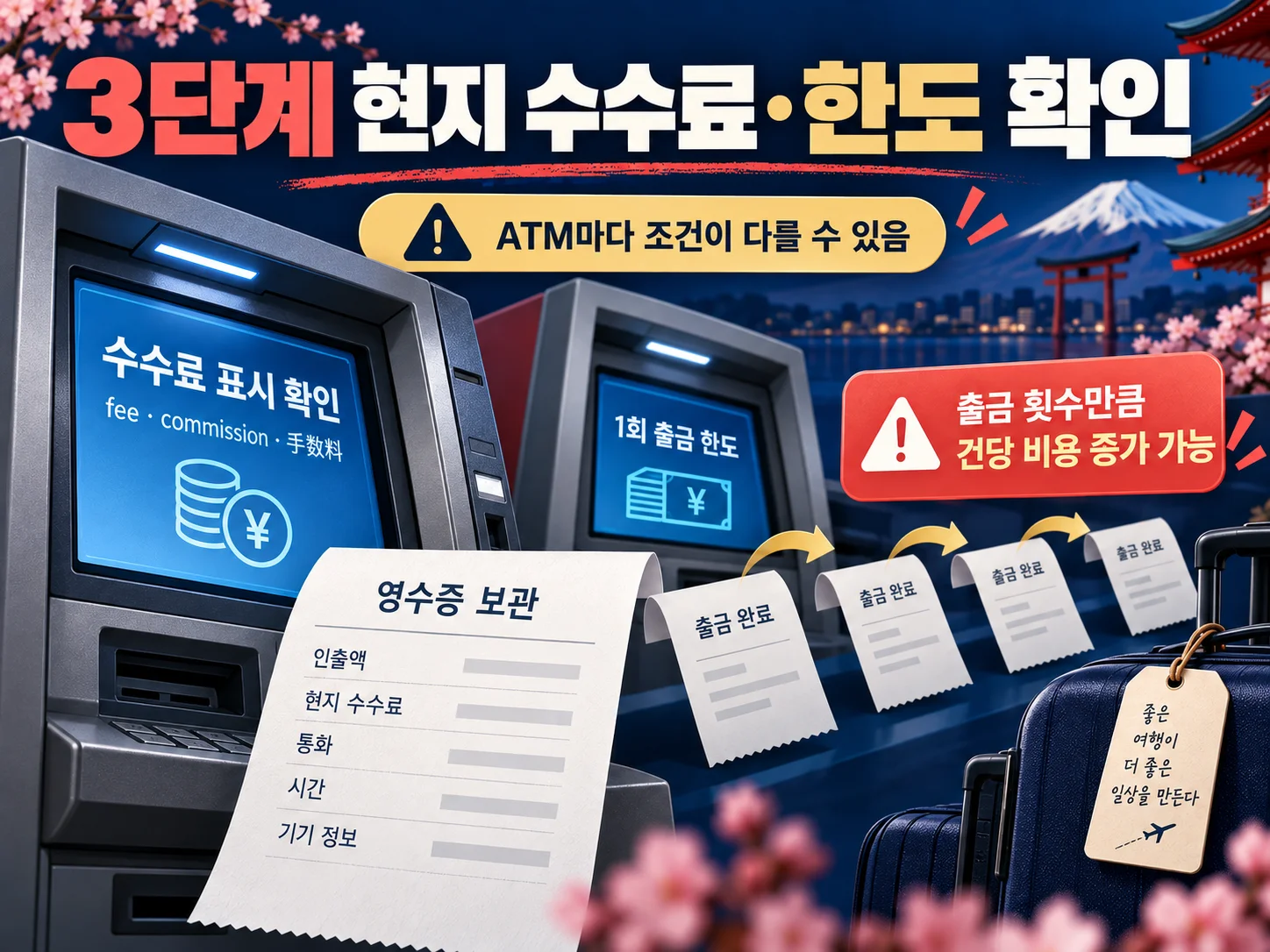 일본 ATM 현지 수수료와 출금 한도 확인