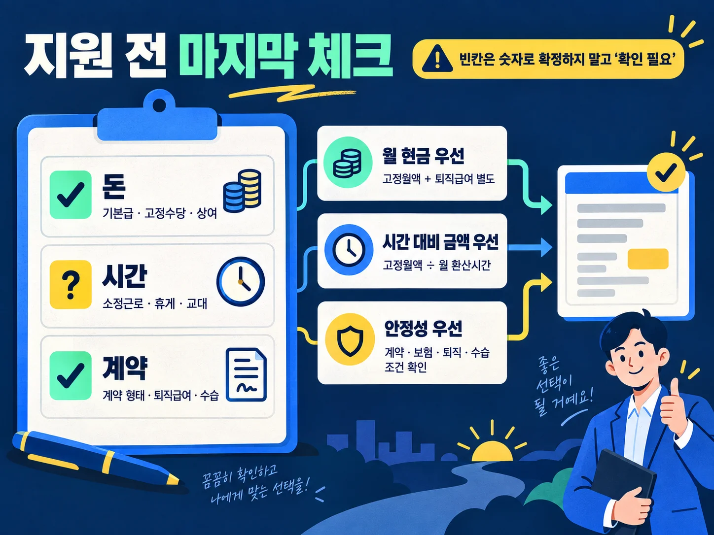 지원 전 채용공고 급여·근로시간 체크리스트