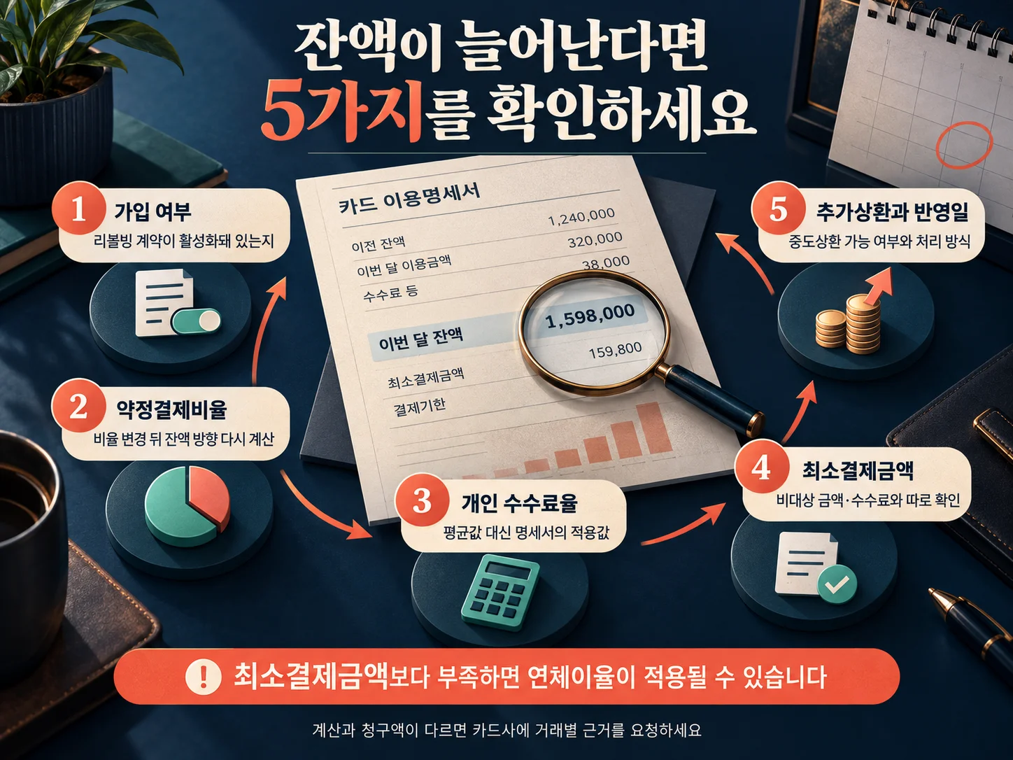 리볼빙 명세서 가입 여부와 약정결제비율 점검 항목