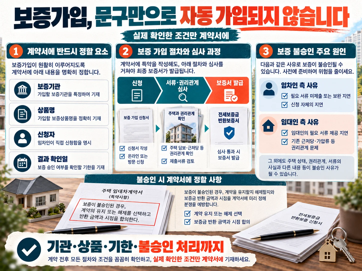 전세보증금 반환보증 가입 특약의 심사 기한과 불승인 처리 기준
