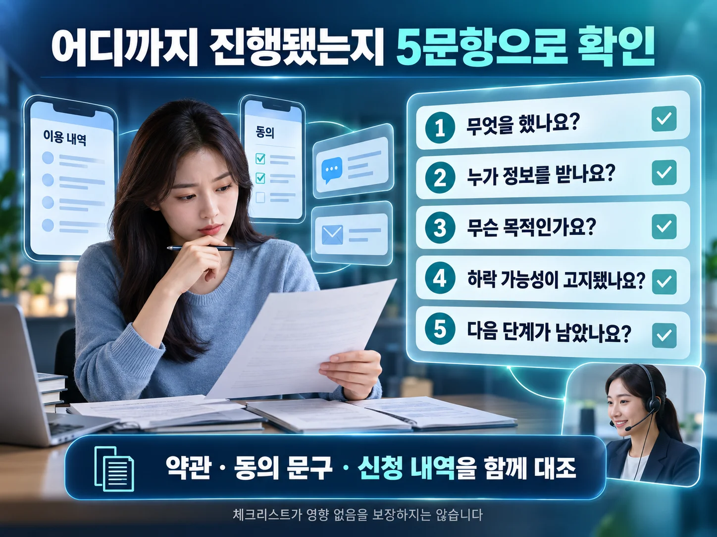 대출 비교조회 완료 여부를 확인하는 체크리스트