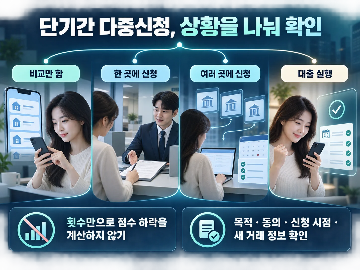 단기간 다중 대출신청과 신용조회 확인 기준