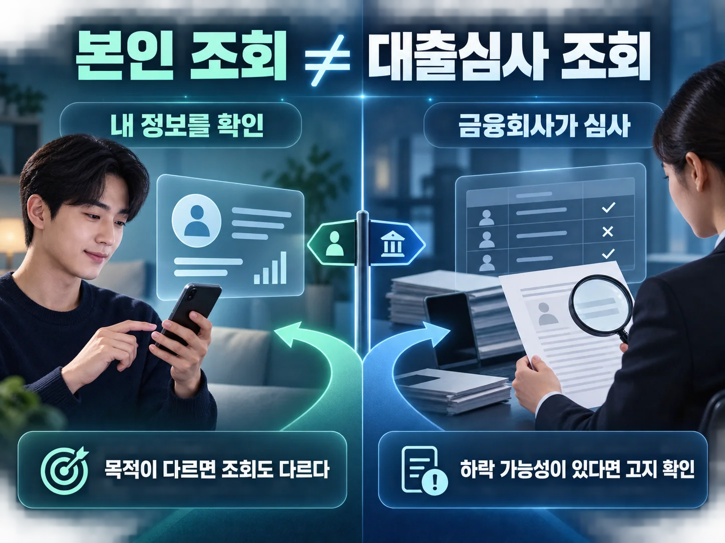 본인 신용정보 조회와 대출심사 조회의 차이