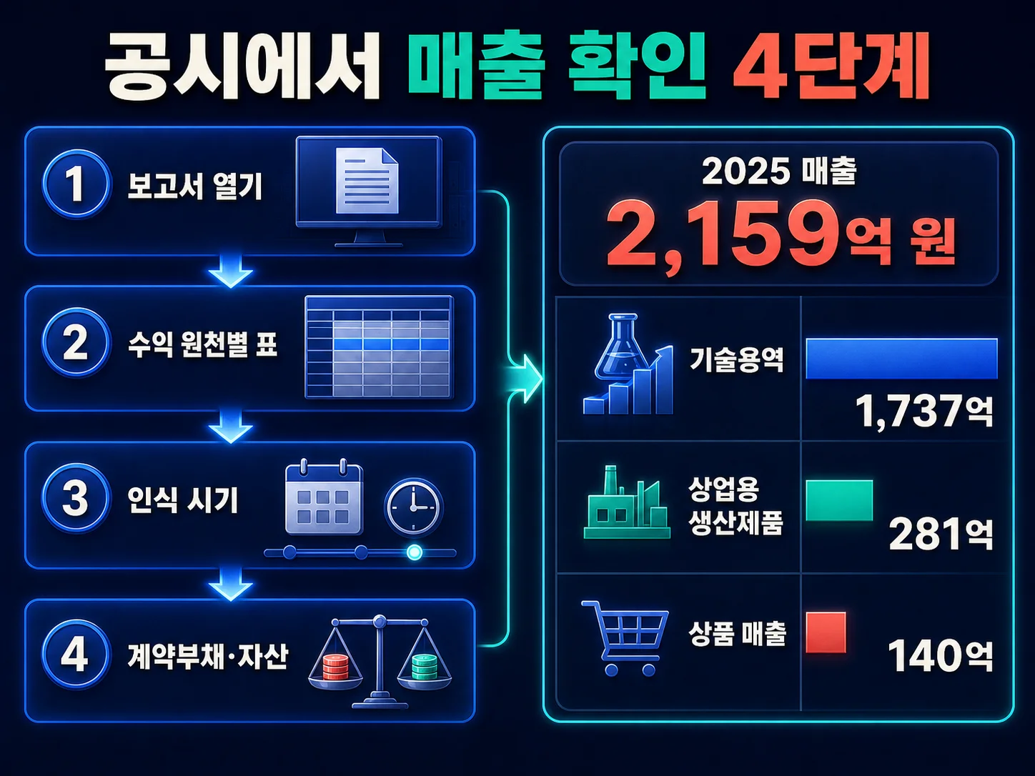 전자공시시스템에서 알테오젠 매출 항목을 확인하는 절차를 담은 이미지