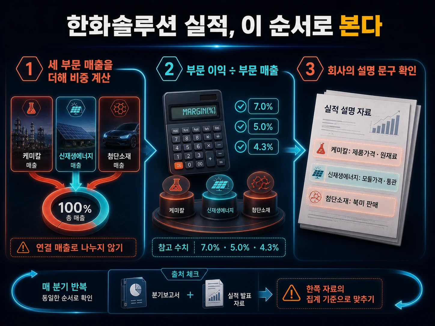 한화솔루션 실적 확인 순서 체크리스트