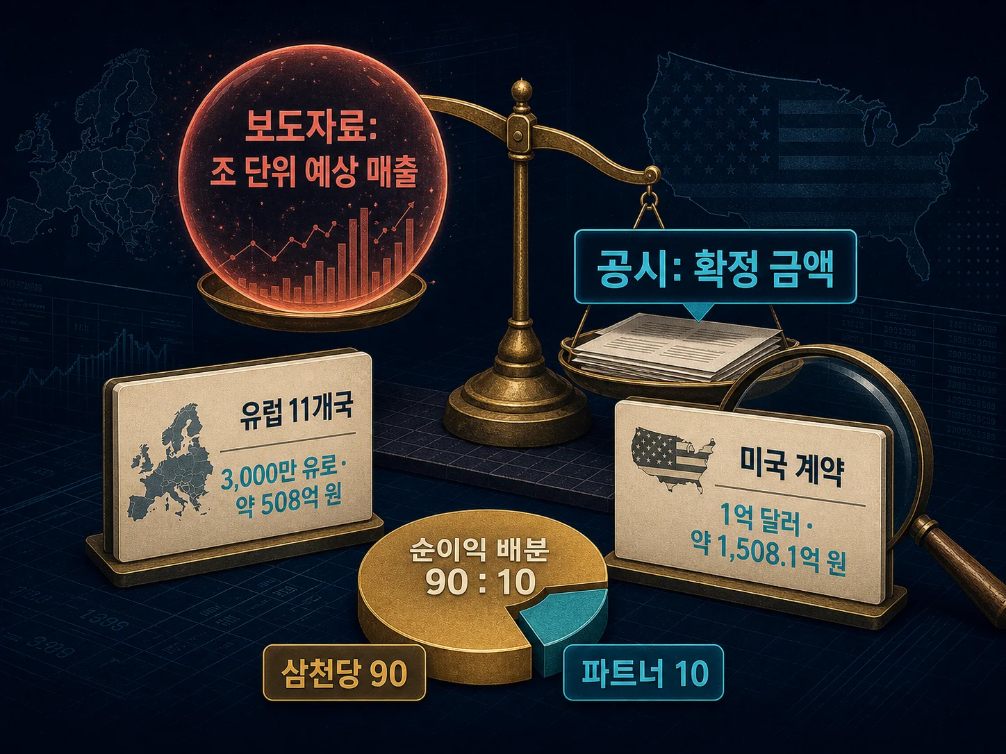 삼천당제약 계약 규모 보도자료 금액과 공시 계약금액의 차이