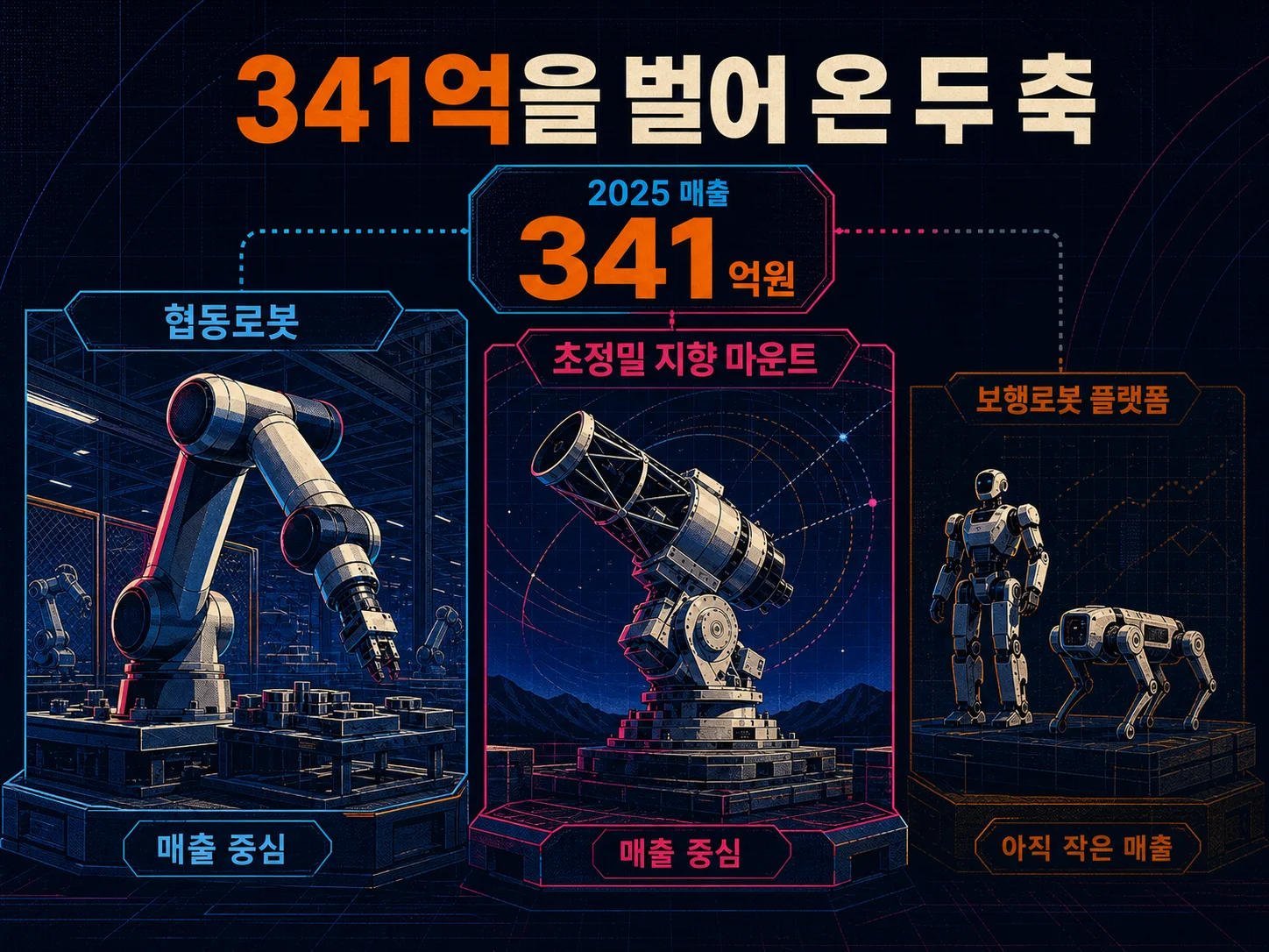 협동로봇과 보행로봇 플랫폼의 매출 비중 비교