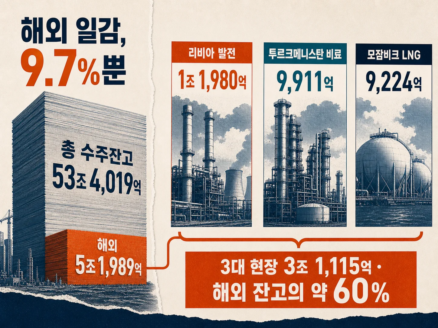 대우건설 해외 수주잔고 상위 현장 목록