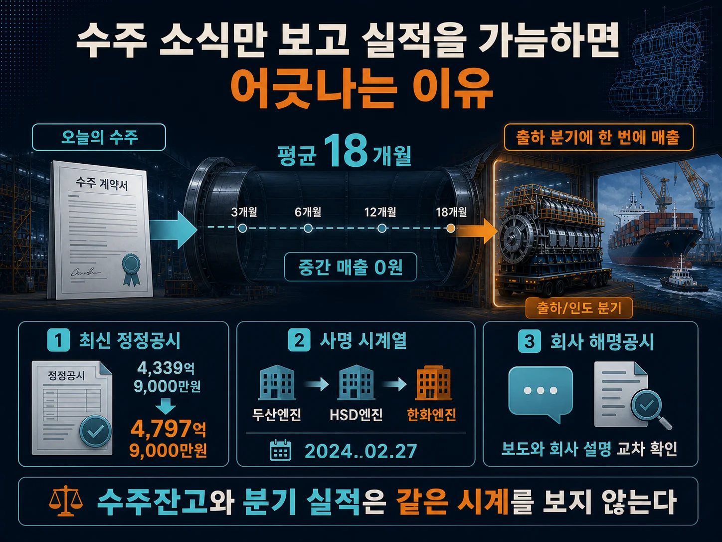 한화엔진 수주 소식과 실적 발표 시점 차이