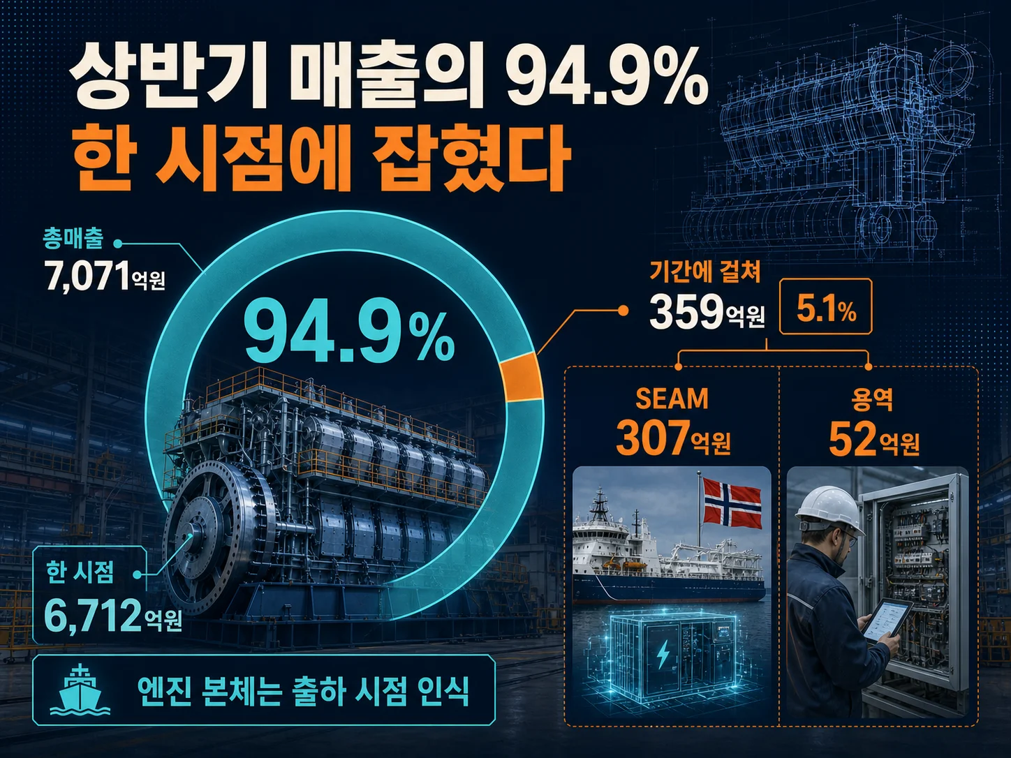 한화엔진 상반기 매출 인식 시점별 구성 비율