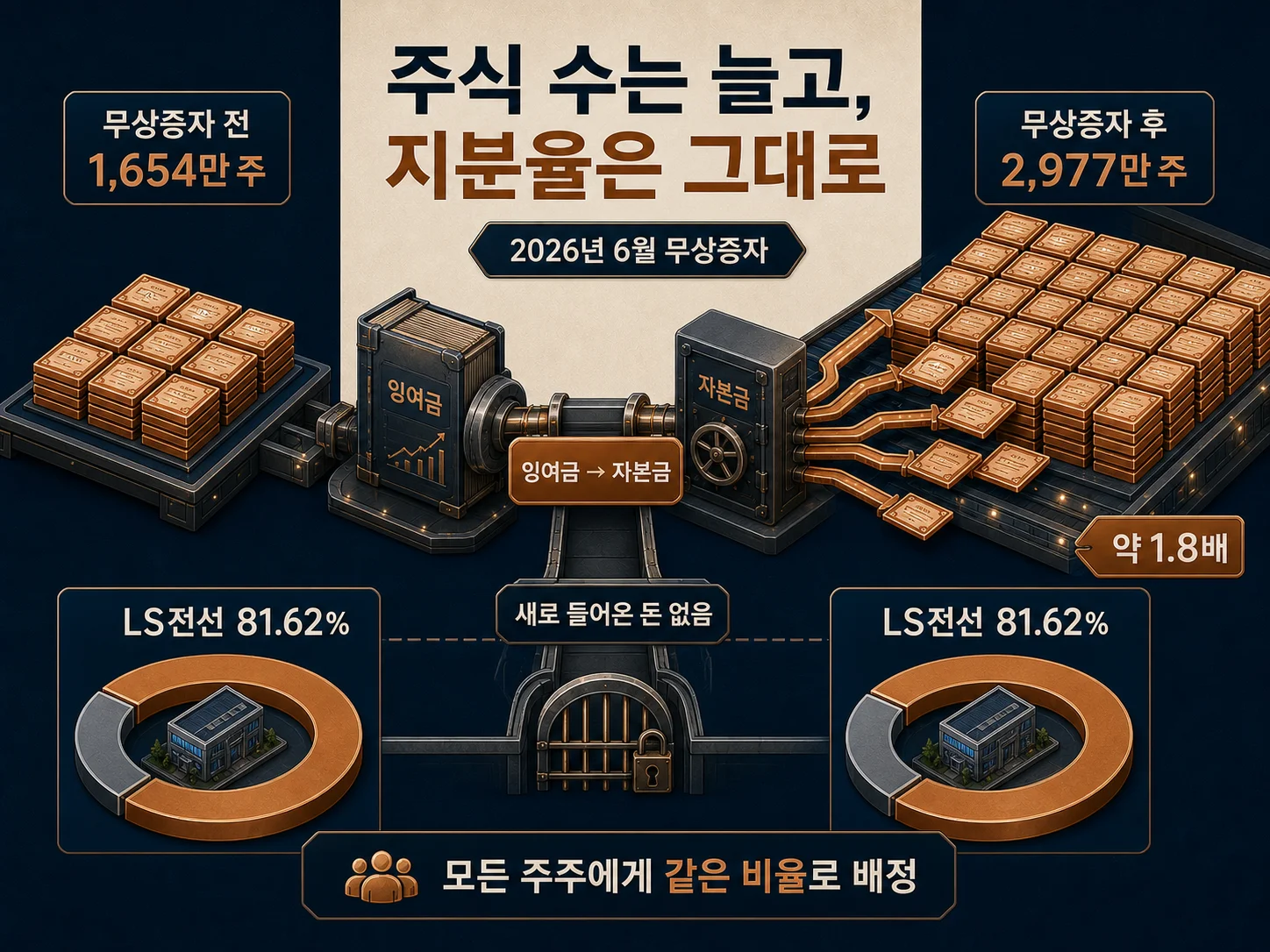 무상증자로 발행주식 수는 늘어도 최대주주 지분율은 그대로인 가온전선