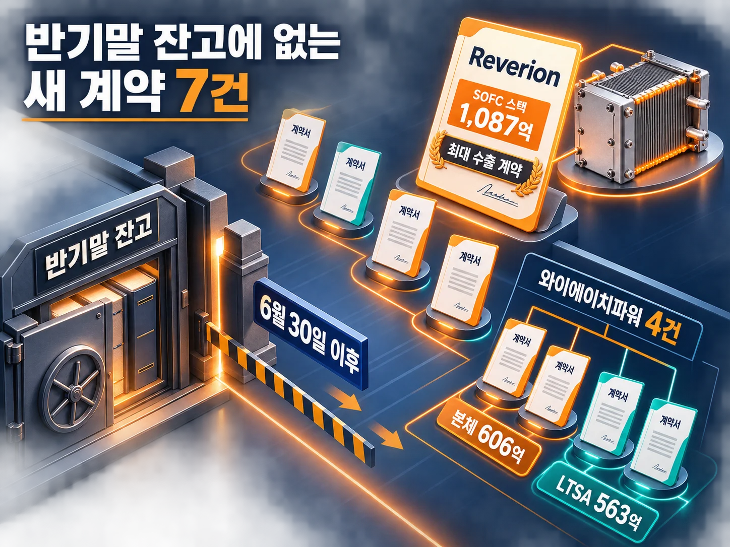 반기말 이후 공시된 두산퓨얼셀 신규 수주 7건과 독일 Reverion 공급계약