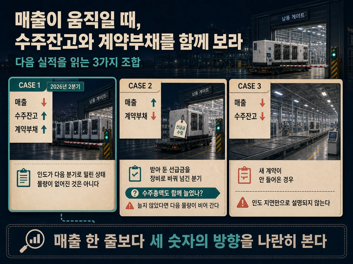 매출 증감에 따른 계약부채 해석 네 가지 시나리오