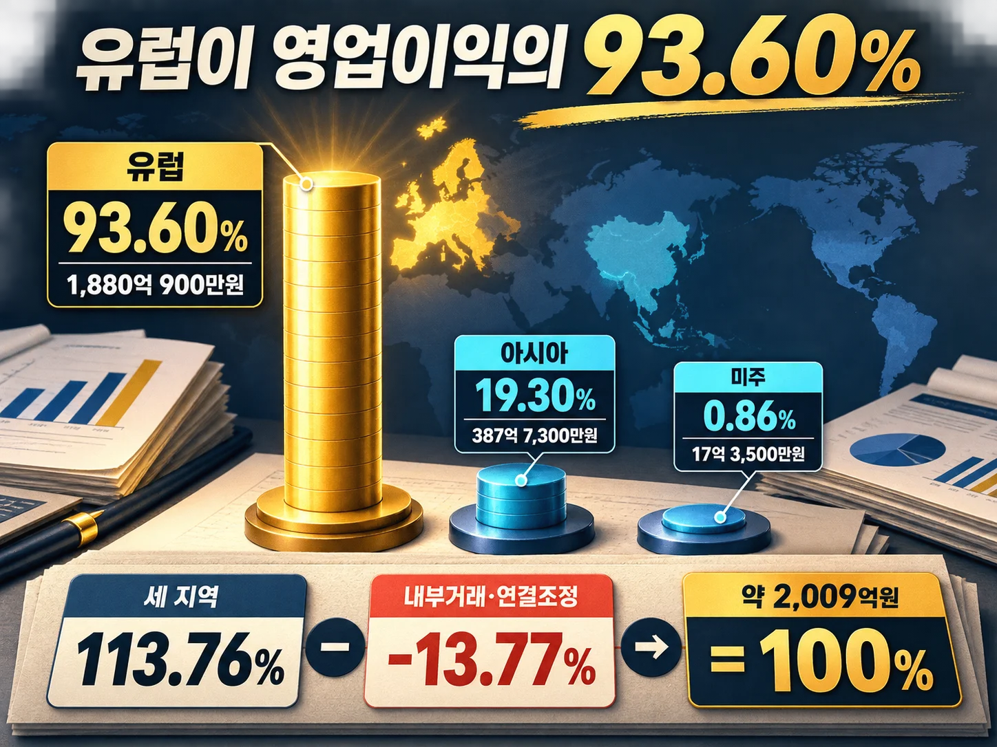 한온시스템 유럽 지역 영업이익 비중 93.60% 표