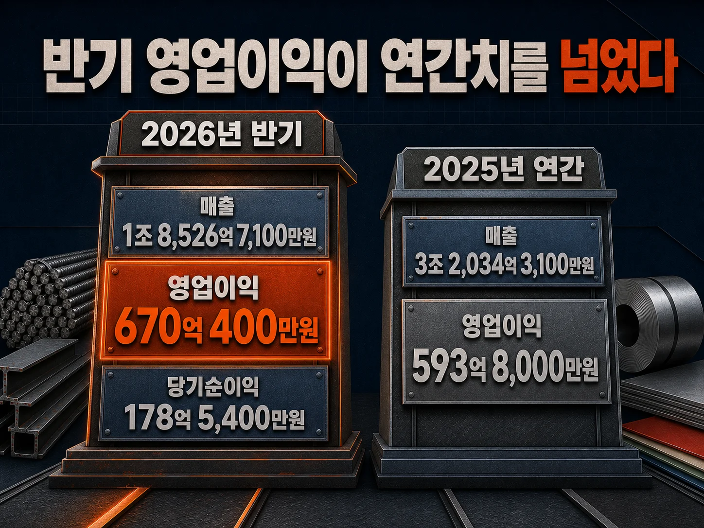 동국제강 2026년 상반기 영업이익 670억원 실적 추이
