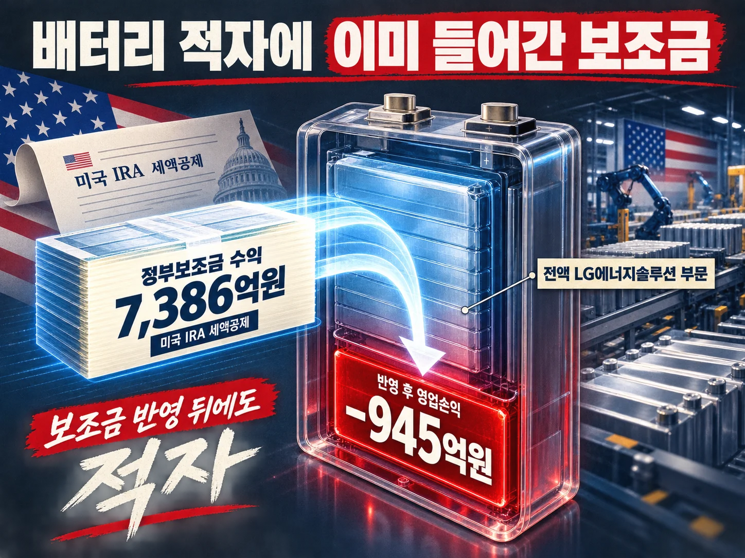 LG에너지솔루션 부문 영업손익에 포함된 정부보조금 7386억원 규모