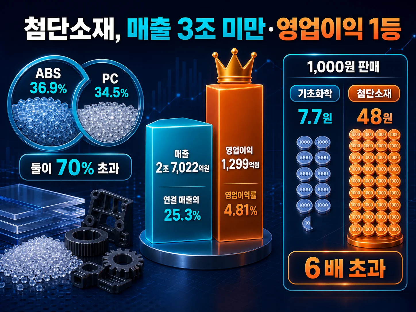 매출 3위에도 영업이익 1위를 차지한 첨단소재 부문 실적